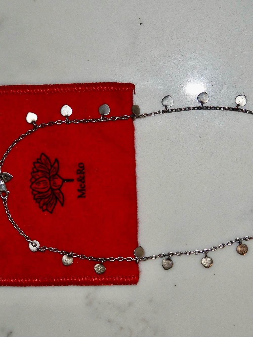 Me & Ro Silver Disc Charm Necklace - Dainty Chain